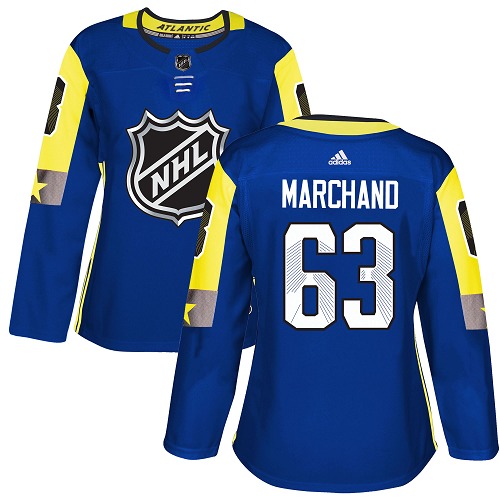 Adidas Bruins #63 Brad Marchand Royal 2018 All-Star Atlantic Division Authentic Women's Stitched NHL Jersey